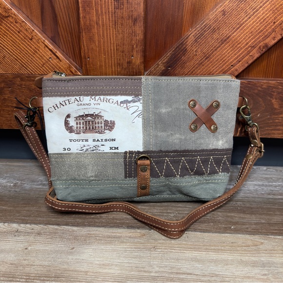 Myra Bag Pathway small crossbody purse bag upcycled canvas - Picture 5 of 7